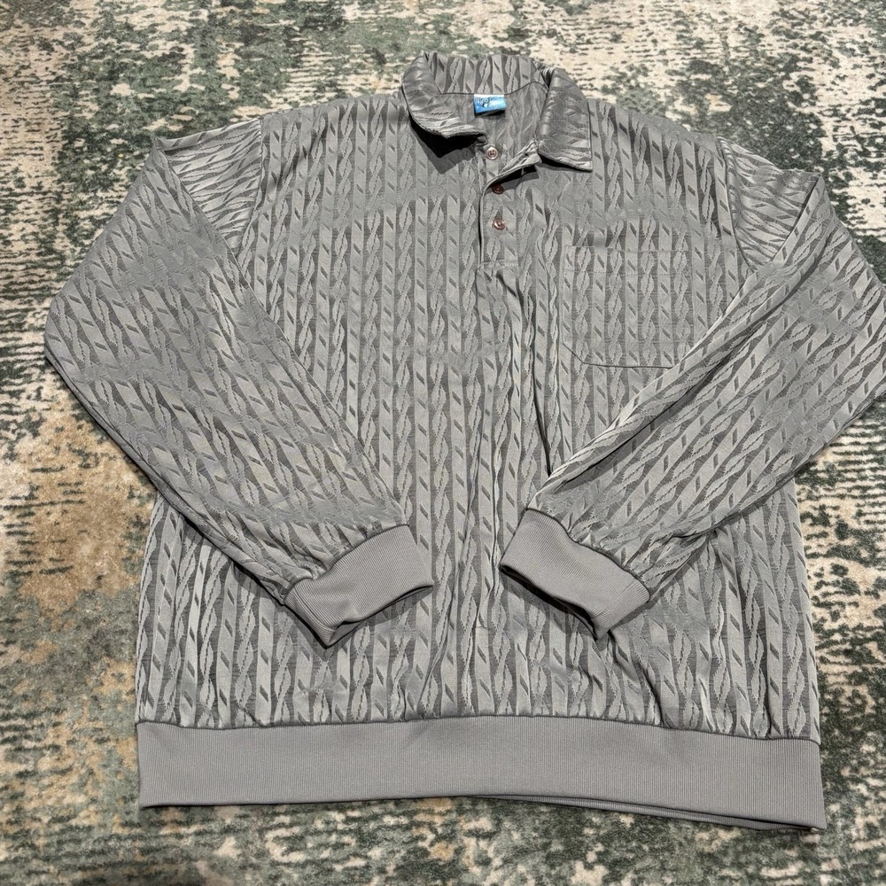 Vintage Stag Hill Aztec Inspired  Mens Long Sleeve Shirt XL Gray